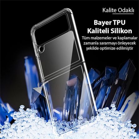 Dux Ducis Crystal Clin Series Samsung Galaxy Z Flip G Shockproof Şeffaf Silikon Kılıf-()