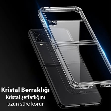 Dux Ducis Crystal Clin Series Samsung Galaxy Z Flip G Shockproof Şeffaf Silikon Kılıf-()