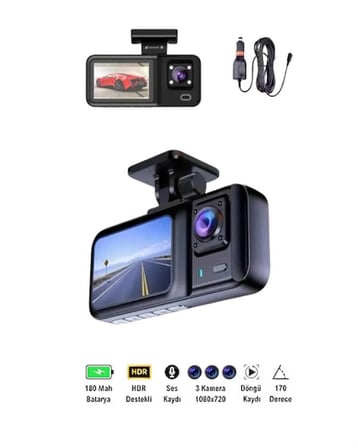 Sürüş ve Park Halinde Kesintisiz Güvenlik İçin  Kameralı Profesyonel Dashcam