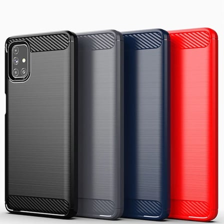 ALLY Samsung Galaxy M Brushed Carbon Fiber Silikon Kılıf-()