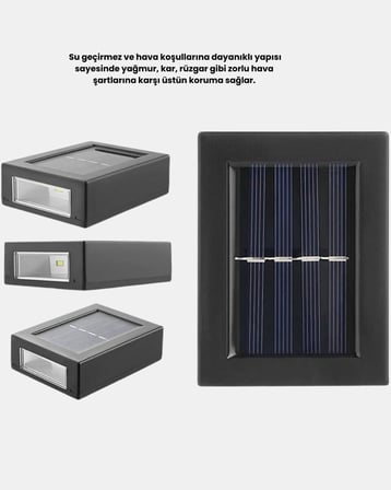 Solar Dış Mekan Aplik Su Geçirmez Dayanıklı LED Aydınlatmalı