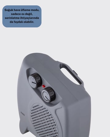 Fanlı Elektrikli Isıtıcı Termostatlı Güvenli Yanmaz Plastik Gövde