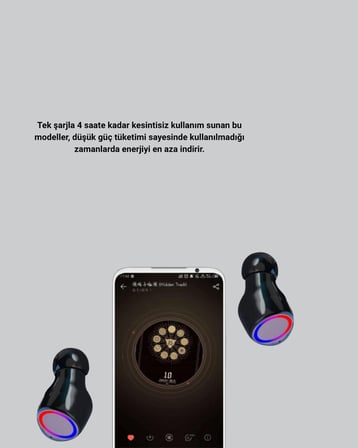Şarj Kutulu Kablosuz Kulaklık Ergonomik Spor Seyahat Uyumlu Uzun Kullanım