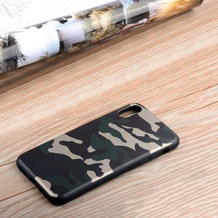 İPhone Xs Max . Kamuflaj Darbe Emici Silikon Kılıf-()