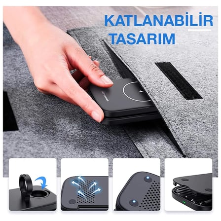 ALLY W W  in Android + iPhone Taşınabilir Mini Kablosuz Hızlı Şarj Standı-()