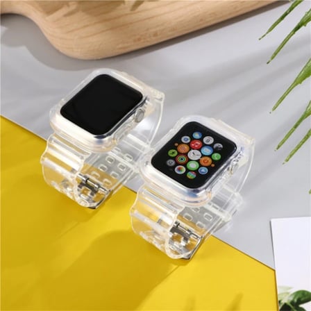 ALLY Apple Uyumlu Watch 6-SE-5-4 44mm / 3-2-1 42mm Kayış Kordon Kılıf Silikon-(5775)