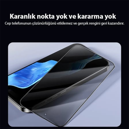 Ally iPhone 14 Pro Privacy Hayalet Full Koruma Tempered Cam Ekran Koruyucu-(5775)
