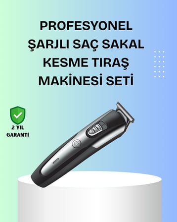 Kuaför Tipi Şarjlı Saç ve Sakal Kesme Makinesi Güçlü Motorlu
