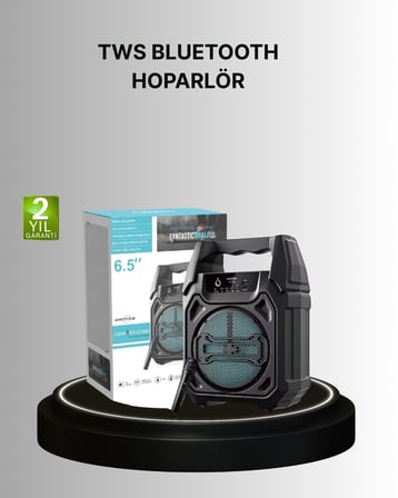 W Güçlü Ses Çıkışlı Bluetooth Hoparlör FM Radyo ve Mikrofon Destekli