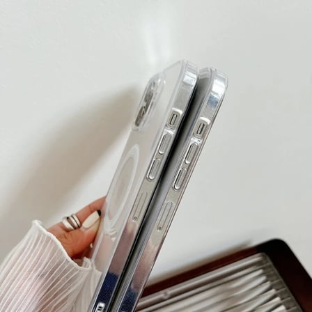 ALLY iPhone 15 Plus Magsafe Uyumlu Manyetik Şeffaf Silikon Kılıf-(5775)