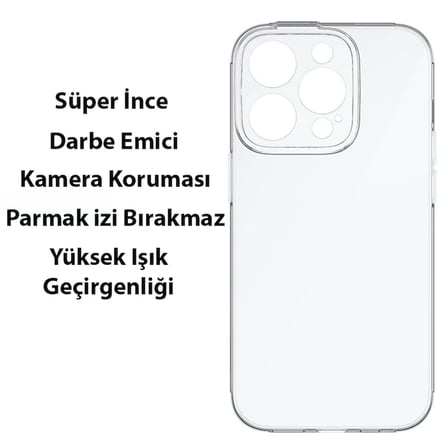 Baseus Simple Case iPhone  Pro . Kamera Korumalı İnce Silikon Şeffaf Kılıf-()