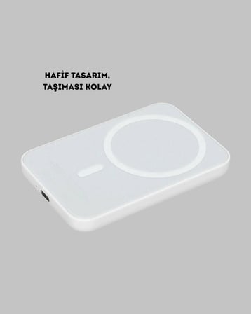MagSafe Uyumlu Kablosuz Powerbank – Güçlü Mıknatıs Hızlı Şarj Kompakt Tasarım