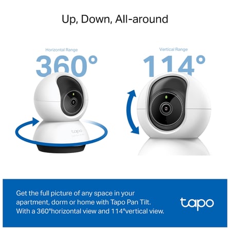 TP-LINK Tapo TC74 (C230) 3K 50Mpix İç Mekan WiFi 12Mt. Gece Görüşü 360 Dönüş İki Yönlü Ses Güvenlik Yapay Zeka Destekli Kamera(1923)