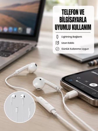 Yüksek Ses Kaliteli Mikrofonlu Kablolu Kulak İçi Kulaklık Yeni Nesil