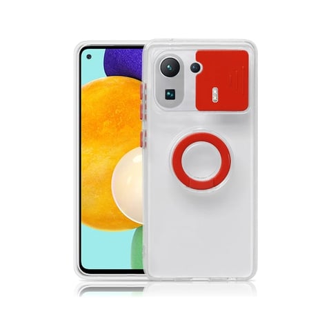 Ally Xiaomi Mi  Pro Kılıf Sürgülü Kamera Lens Korumalı Yüzük Standlı Silikon Kılıf-()