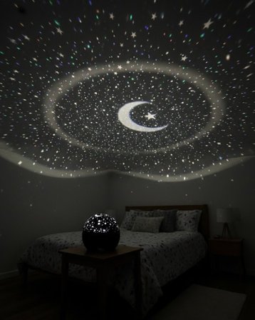 Fişli Yıldız Projektör Gece Lambası Müzikli