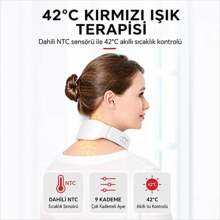 EZERE NeckRelief Pro Ultrasonik Dalgalı Ve Isıtmalı Rahatlatıcı Boyun Masaj Aleti-(5775)