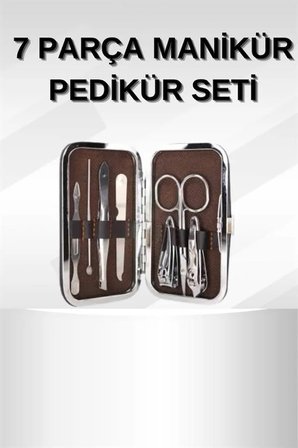 Manikür Pedikür Seti  Parça Tırnak Makası Kaş Makası Cımbız Çantalı