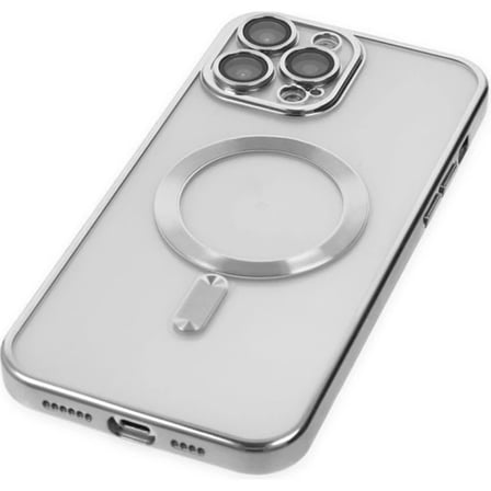 ALLY iPhone  Pro .inç Renkli Kenar Lazer Çerçeveli Magsafe Uyumlu Silikon Kılıf-()