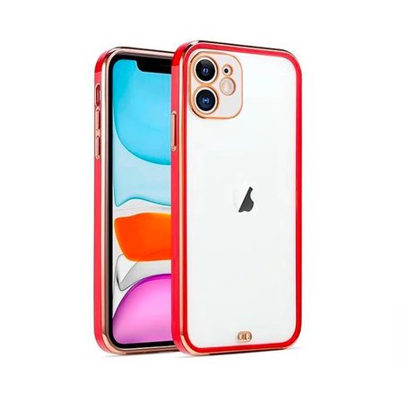 iPhone 12 Mini 5.4inç Gold Çerçeve Kamera Korumalı Bumper Kılıf-(5775)