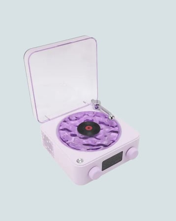 360° Sesli Kablosuz Hoparlör – Retro Tasarım ve Projektör Işığı