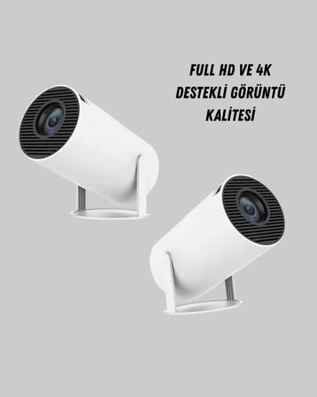 Full HD K Destekli Akıllı Projeksiyon –  inç Ekran Uzun Ömürlü Ampul ve Çoklu Giriş
