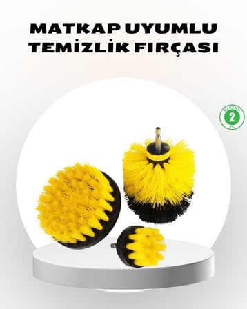 ’lü Matkap Ucu Fırça Seti – Derinlemesine Temizlik Tüm Yüzeylerle Uyumlu