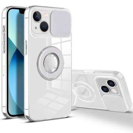 Ally iPhone  Mini .inç Kılıf Sürgülü Kamera Lens Korumalı Yüzük Standlı Silikon Kılıf-()