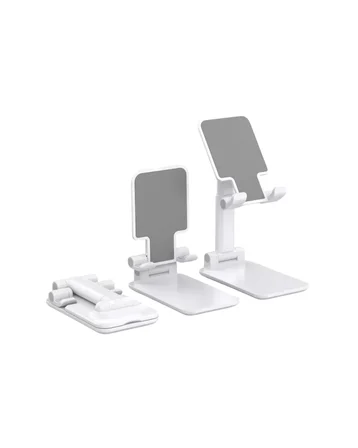 Ayarlanabilir Ergonomik Katlanabilir Masaüstü Telefon Tutucu Beyaz