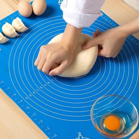 40*50 cm Silikon Ölçekli Kullanımı Kolay Hamur Açma Matı Ekmek Mantı Makarna Hamuru Yoğurma Matı (5372)