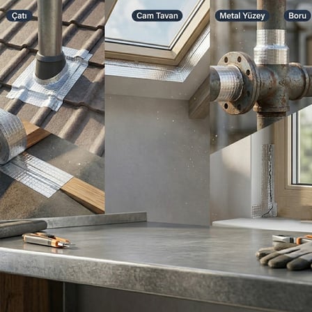 3 ADET 96MMX2MT SU SIZDIRMAZ FOLYO BANT ÇATI-CAM TAVAN-METAL YÜZEY-PENCERE - BORU VB. (5372)