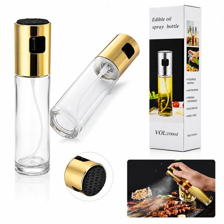100 ML SPREY CAM YAĞDANLIK KROM - RENKLİ SPREY KAFA - İNCE UZUN ŞİŞE (5372)