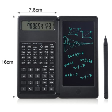 Silinebilir LCD Yazı Tabletli,Kalemli Katlanabilir Bilimsel Hesap Makinesi (5372)