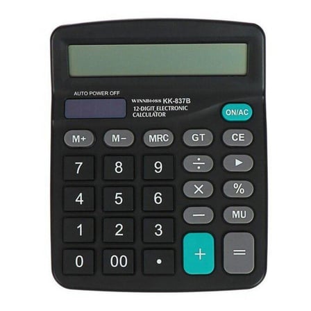 Standart Fonksiyonlu 12 Haneli Geniş LCD Ekran,Pill Masaüstü Hesap Makinesi (5372)