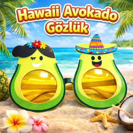 Hawaii Temalı Avokado Gözlük – Kostüm &amp;amp;amp; Parti Gözlüğü ()