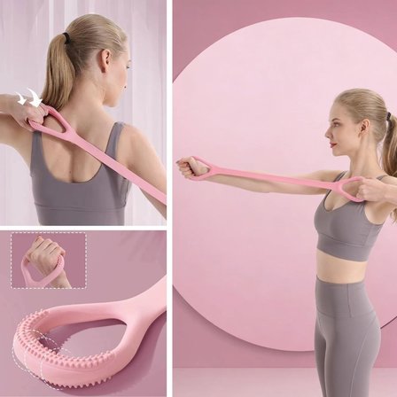 Silikon Pilates &amp;amp; Egzersiz Direnç Bandı – Yoga, Aerobik, Squat ve Spor İçin Çok Amaçlı Fitness Lastiği (5372)