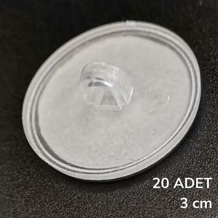 20 Adet Şeffaf Yuvarlak 3 Cm Çaplı Güçlü Disk Yapışkanlar (5372)