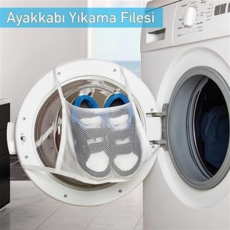 Pratik Çamaşır Makinesi Kapağa Bağlamalı Ayakkabı Yıkama Filesi (5372)