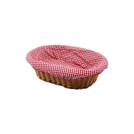 OVAL RENKLİ BEZLİ İP HASIR EKMEK SEPETİ KULPLU TABAN:11.5X20 - AĞIZ:18X28 DERİNLİK:7CM (5372)