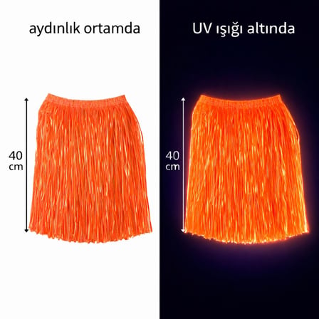 Neon Turuncu Hawaii Parti Eteği 40 cm (5372)