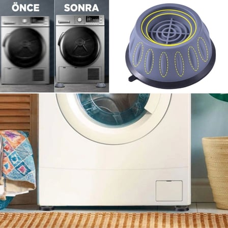Çamaşır Makinesi Sarsıntı Titreşim Ses Önleyici Kaydırmaz Ayak 4lü Set (5372)