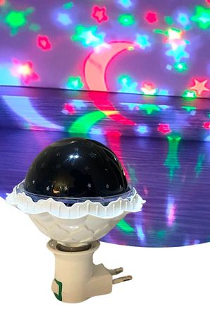 Kristal Gökyüzü Modlu Yıldızlı Hareketli 360 Derece Dönen Kristal Led Ampül (5372)