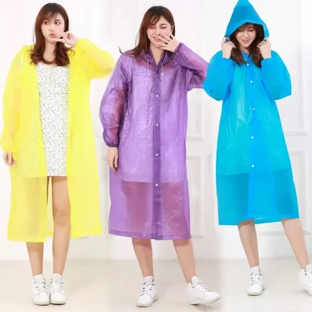 Kadın Erkek Yağmurluk Kapüşonlu Çıtçıtlı Eva Raincoat (5372)