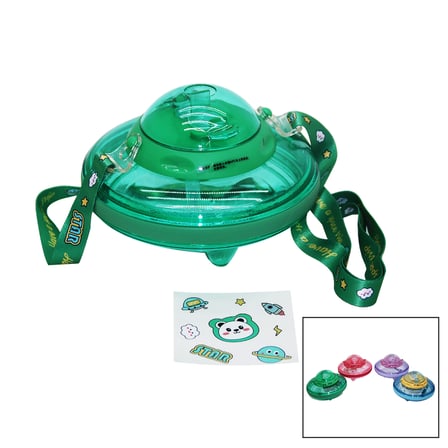 UFO MODELİ RENKLİ MİKA KRİSTAL SULUK MATARA PİPETLİ - TAŞIMA ASKILI 550ML ( HERHANGİ BİR RENK  GÖNDERİLİR )  (5372)