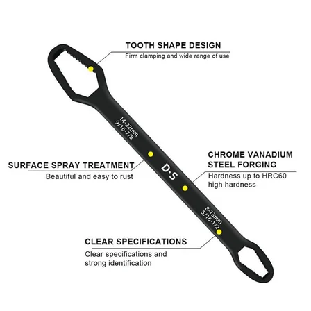 Universal Anahtarı Çift kafalı  Çok Fonksiyonlu 6-22mm (5372)