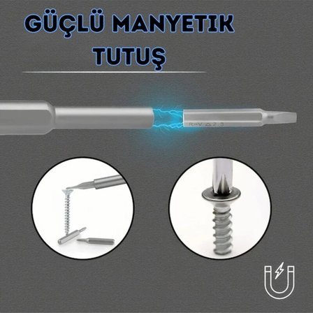 Parça  farklı uçlu Mıknatıslı  in   Tornavida Seti ()