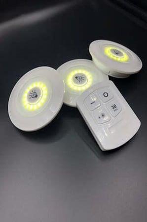 3lü Uzaktan Kumandalı Yapışkanlı Kablosuz Led Spot Lambalar (5372)