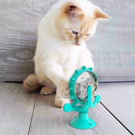 Vantuzlu Zilli İnteraktif Dönebilen Mama Kaplı Renkli Eğlenceli Eğitici Kedi Oyuncağı ()