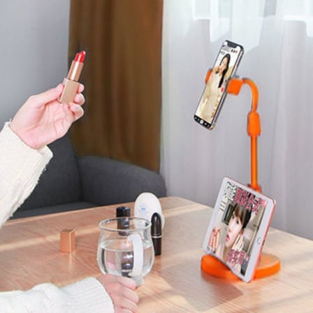 Masa Üstü Tablet ve Telefon Tutucu Plastik Aparat Turuncu Telefon Standı ()