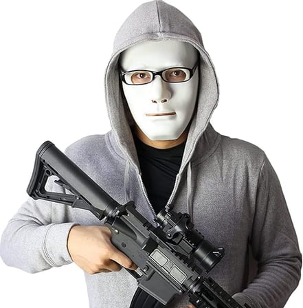 Beyaz Renk Hip Hop Anonim Jabbawockeez Dans Maskesi 18x19 cm (5372)